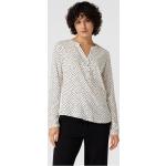 Offwhitefarbene Langärmelige MONTEGO V-Ausschnitt Blusenshirts & Schlusen aus Viskose für Damen Größe L 