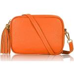 Reduzierte Orange Lederhandtaschen aus Leder für Damen 