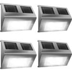 Silberne Moderne LED Solarleuchten aus Edelstahl 4-teilig 