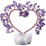 Violetter Motiv Trommelsteinschmuck mit Ornament-Motiv aus Kristall mit Amethyst handgemacht zum Valentinstag 