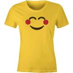 Gelbe Emoji T-Shirts aus Baumwolle für Damen Größe XL 