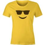 Gelbe Emoji T-Shirts aus Baumwolle für Damen Größe M 