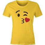 Gelbe Emoji T-Shirts aus Baumwolle für Damen Größe S 