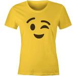 Gelbe Emoji T-Shirts aus Baumwolle für Damen Größe XXL 