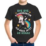Schwarze Motiv Punk Kurzärmelige Kinder T-Shirts mit Einhornmotiv aus Baumwolle für Jungen Größe 122 