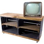 Schwarze Moderne TV Schränke & Fernsehschränke aus Holz mit Rollen Breite 100-150cm, Höhe 100-150cm, Tiefe 0-50cm 