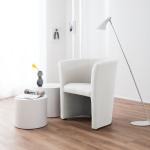 Weiße Lounge Sessel aus Kunstleder Breite 50-100cm, Höhe 50-100cm, Tiefe 50-100cm 