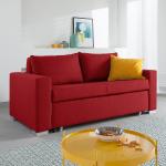 mooved Schlafsofa Latina 2-Sitzer Rot Webstoff 170x90x90 cm (BxHxT) mit Schlaffunktion/Bettkasten Modern