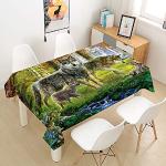 Cremefarbene Gestreifte Landhausstil Rechteckige eckige Tischdecken mit Einhornmotiv aus Polyester 