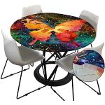 Orange Karo Maritime Runde eckige Tischdecken 90 cm mit Insekten-Motiv aus Polyester 