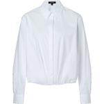 Weiße Langärmelige MORE & MORE Hemdblusen Cropped für Damen Größe S 