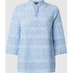 Hellblaue 3/4-ärmelige MORE & MORE Blusenshirts & Schlusen aus Baumwolle für Damen Größe XS 