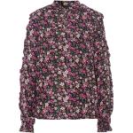 Schwarze Blumenmuster MORE & MORE Blusenshirts & Schlusen für Damen Größe M 