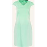 Hellgrüne Kurzärmelige MORE & MORE V-Ausschnitt Taillierte Kleider mit Reißverschluss für Damen Größe L für den für den Winter 