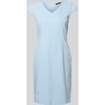 Hellblaue Business MORE & MORE Mini V-Ausschnitt Taillierte Kleider für Damen Größe L 