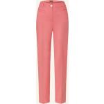 Pinke MORE & MORE Bundfaltenhosen mit Reißverschluss aus Jersey für Damen Größe L 