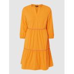 Reduzierte Orange 3/4-ärmelige MORE & MORE Taillierte Kleider aus Baumwolle für Damen Größe M 