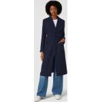 Marineblaue Unifarbene MORE & MORE Damenmäntel aus Polyester Größe S für den für den Herbst 