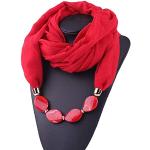 Rote Ethno Schlauchschals & Loop-Schals mit Strass aus Musselin für Damen Einheitsgröße für den für den Winter 