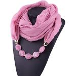 Reduzierte Pinke Schlauchschals & Loop-Schals mit Strass aus Musselin für Damen Einheitsgröße für den für den Winter 