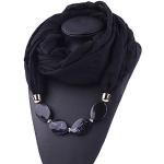 Schwarze Ethno Schlauchschals & Loop-Schals mit Strass aus Musselin für Damen Einheitsgröße für den für den Winter 