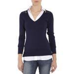 Reduzierte Marineblaue Unifarbene Langärmelige MORGAN Damensweatshirts Größe XS 