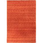 Orange Unifarbene Morgenland Rechteckige Handwebteppiche aus Wolle schmutzabweisend 140x200 