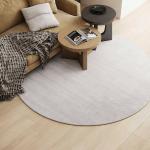 Silberne Unifarbene Morgenland Runde Design-Teppiche 190 cm aus Viskose schmutzabweisend 