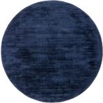 Blaue Moderne Morgenland Runde Runde Teppiche 190 cm aus Samt 