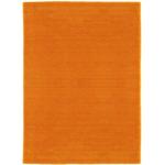 Reduzierte Orange Unifarbene Morgenland Wollteppiche aus Samt 