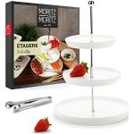 Weiße Moderne Moritz & Moritz Obst Etageren mit Cupcake-Motiv aus Porzellan mikrowellengeeignet 