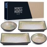 Schwarzes Asiatisches Moritz & Moritz Rundes Porzellan-Geschirr aus Porzellan mikrowellengeeignet 4-teilig 