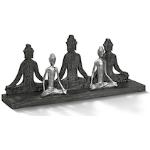 Silberne Asiatische Buddha Figuren aus Glas 