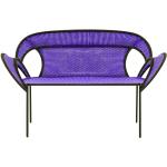 Moroso Banjooli 2-Sitzer Sofa violett/oxid/handgeflochten/Gestell Stahl lackiert/BxHxT 143x88x72cm violett/oxid Gestell Stahl lackiert