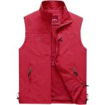 Rote Unifarbene Atmungsaktive Herrenwesten mit Reißverschluss aus Polyester Größe 5 XL für Partys für den für den Sommer 