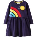 Dunkelblaue Casual Mini Kinderkleider mit Ärmeln aus Baumwollmischung für Mädchen Größe 80 für den für den Herbst 
