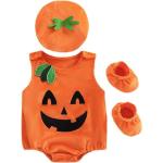 Orange Casual Kinderplaysuits & Kurze Overalls für Kinder mit Knopf aus Polyester für Mädchen für den für den Frühling 