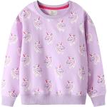 Rosa Langärmelige Kindersweatshirts aus Baumwolle für Mädchen Größe 98 für den für den Herbst 