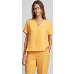 Orange Unifarbene Halblangärmelige Mos Mosh V-Ausschnitt Blusenshirts & Schlusen aus Polyester für Damen Größe M 