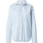 Pastellblaue Langärmelige Festliche Blusen aus Polyamid für Damen Größe XS 