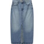 Blaue Casual Mos Mosh Lange Jeansröcke aus Leder für Damen Übergrößen 
