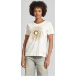Sandfarbene Mos Mosh T-Shirts mit Pailletten aus Baumwolle für Damen Größe M 