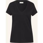 Schwarze Mos Mosh Bio V-Ausschnitt T-Shirts aus Baumwolle für Damen Größe M 