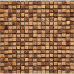 Braune Mediterrane Quadratische Mosaik Wandfliesen aus Glas 
