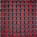 Rote Quadratische Mosaik Wandfliesen aus Glas 