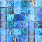 Blaue Mosaik Wandfliesen 
