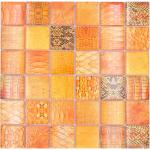 Orange Mosaik Wandfliesen matt aus Kristall 