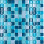 Petrolfarbene Mosaik Wandfliesen matt aus Kristall 