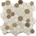 Beige Ovale Mosaik Wandfliesen aus Marmor 