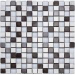 Silberne Quadratische Mosaik Wandfliesen glänzend 